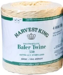 Harvest King 4000' Large Square Poly Baler Twine 550Lb Knot Strength, Beige