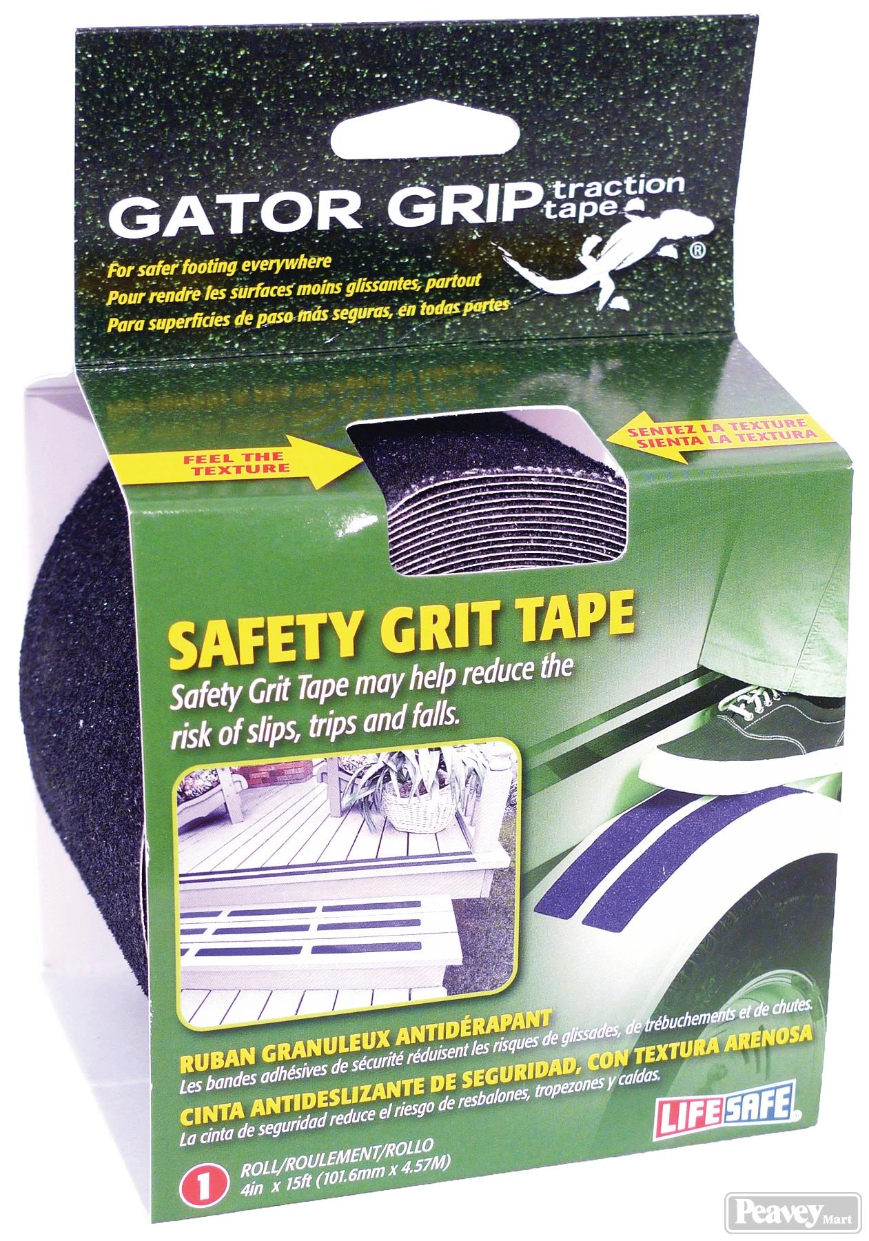 Gator Grip® Anti-Slip Safety Grit Tape 15ft (Black) 3 Gator Grip® Anti-Slip Safety Grit Tape 15ft (Black)