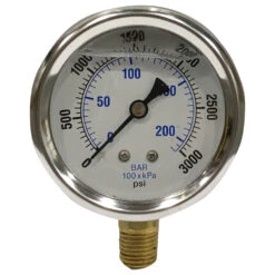 2-1/2" 3000 PSI Glycerine Filled Pressure Gauge